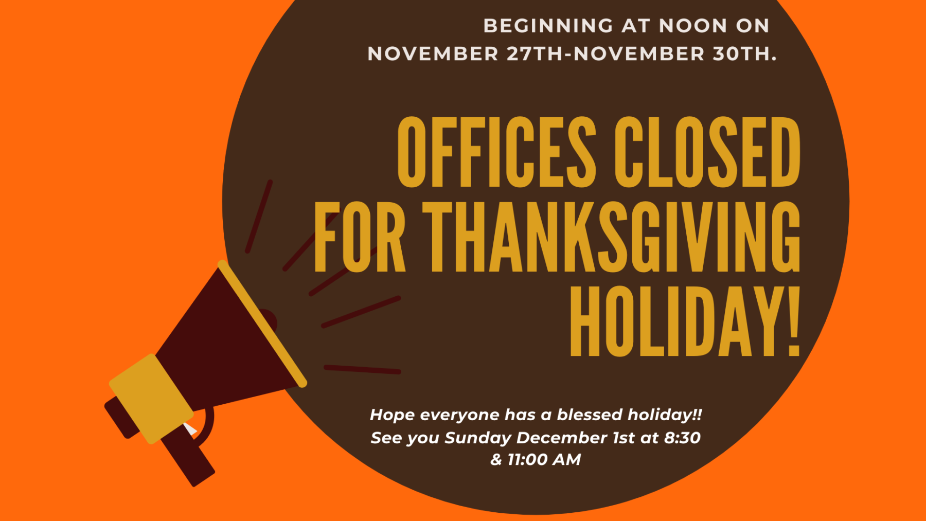 Offices closed for Thanksgiving